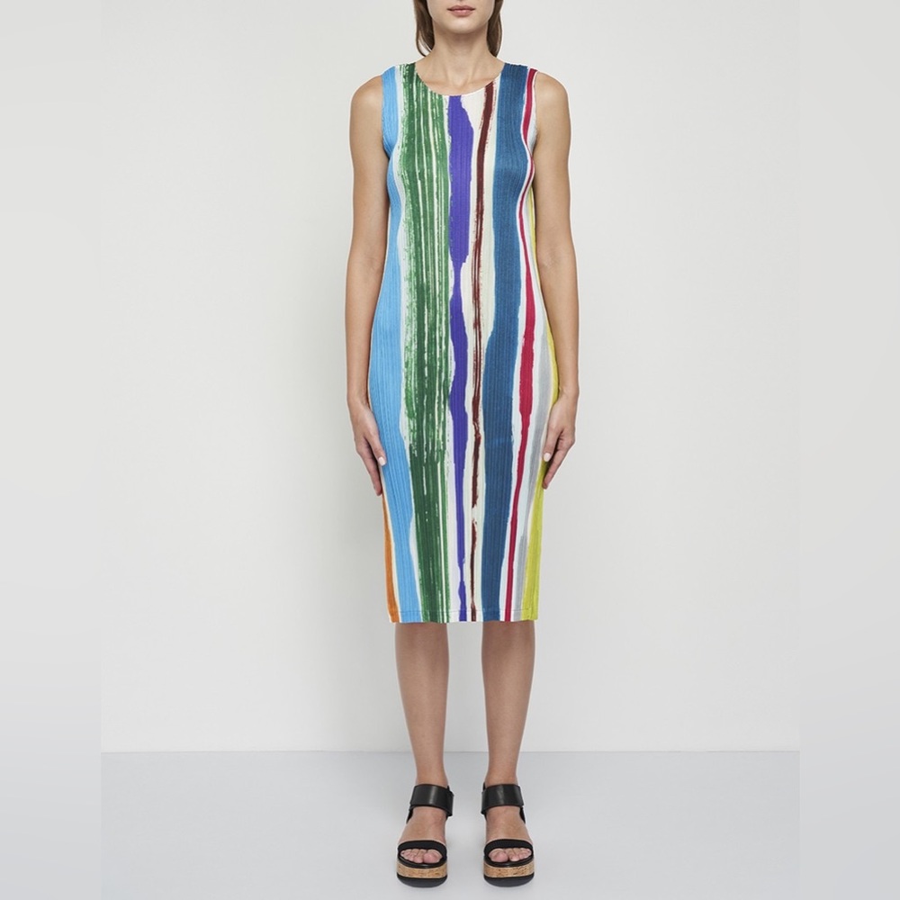Issey Miyake Pleats Please Dress in Leaf Vein